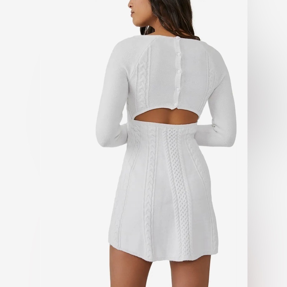Free People White Knit Mini Dress - Picture 8 of 9
